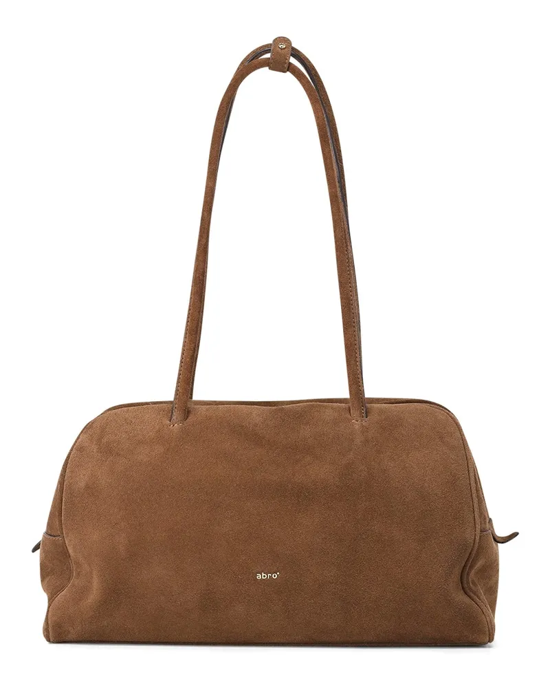Abro Schultertasche Amara aus Veloursleder Braun