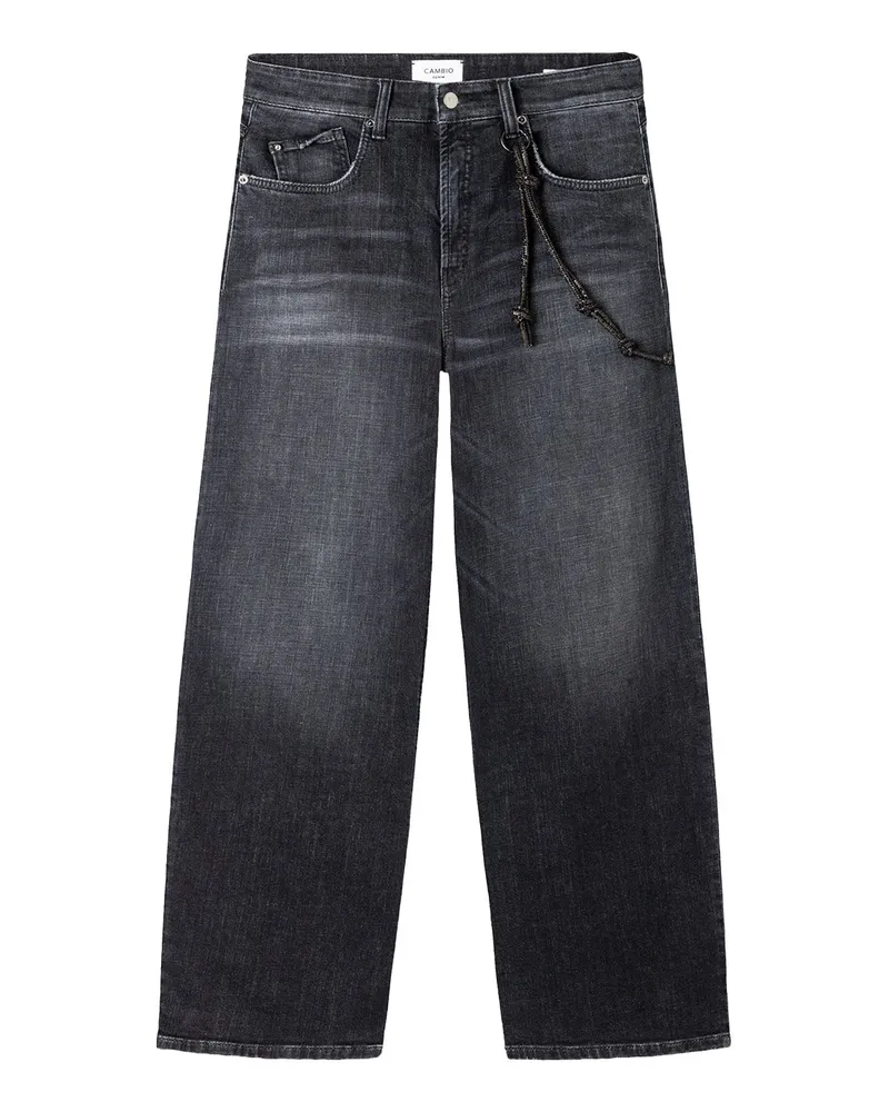 Cambio Baggy Jeans aus Baumwolle Anthrazit