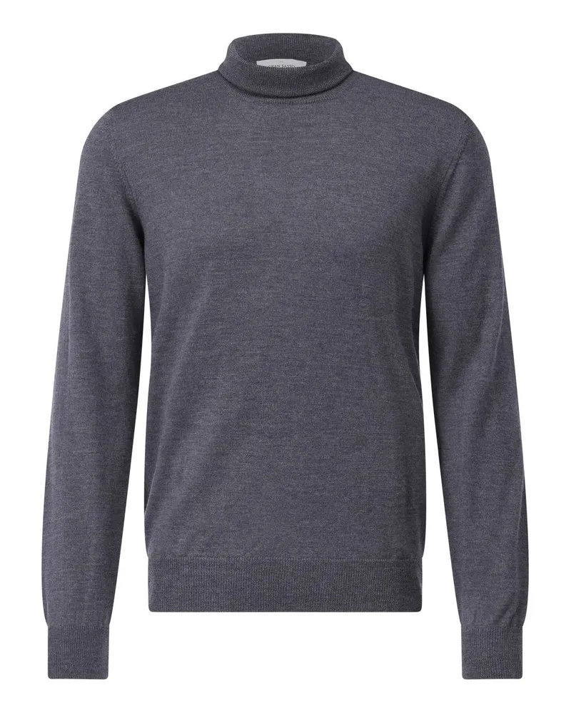 Gran Sasso Rollkragen-Pullover aus Schurwolle Grau