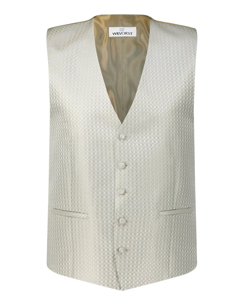 Wilvorst Weste mit Jaquard-Muster Gold