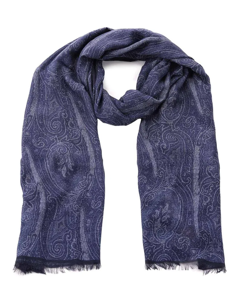 Etro Schal mit Paisley-Muster Blau