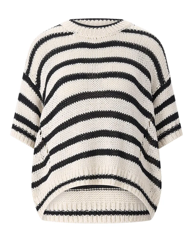 Roberto Collina Kurzarm-Strickpullover Creme