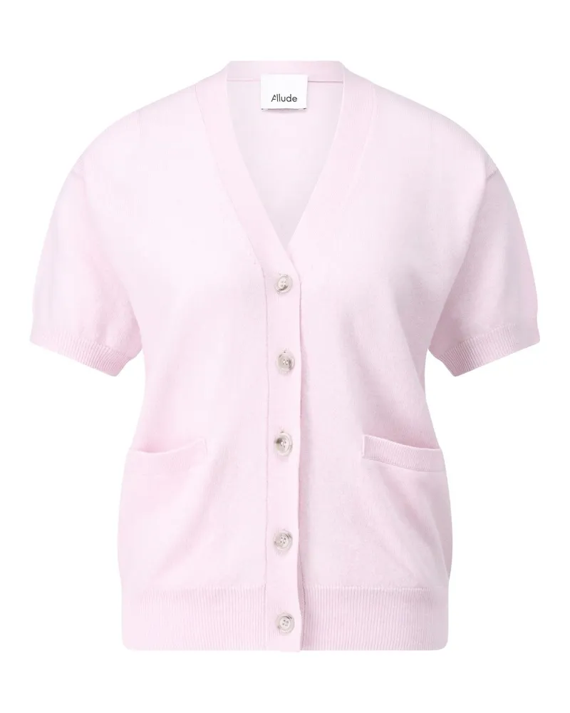 ALLUDE Kurzarm-Cardigan aus Kaschmir-Wollmix Rosa