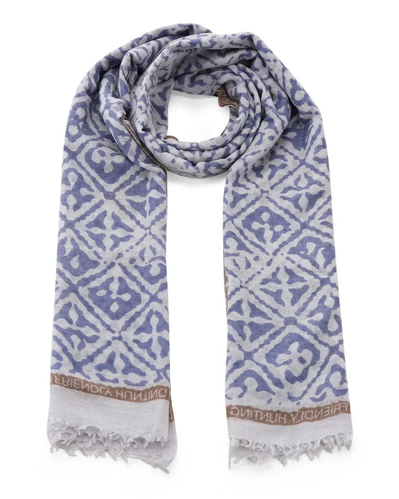 Friendly Hunting Schal Eyes of Marrakesh aus Kashmir Blau