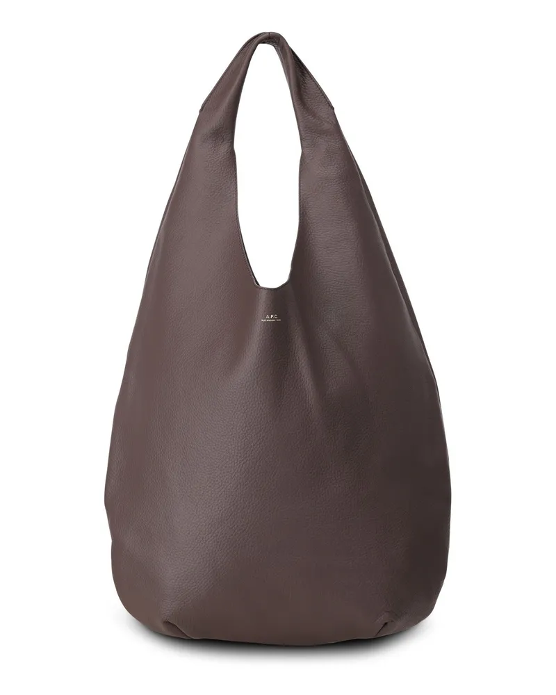 A.P.C. Tasche aus genarbtem Leder Dunkelbraun