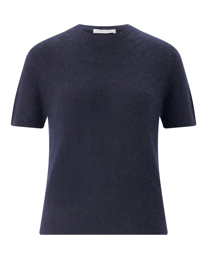 Stephan Boya Kurzarmpullover Candy aus Kaschmir Navy