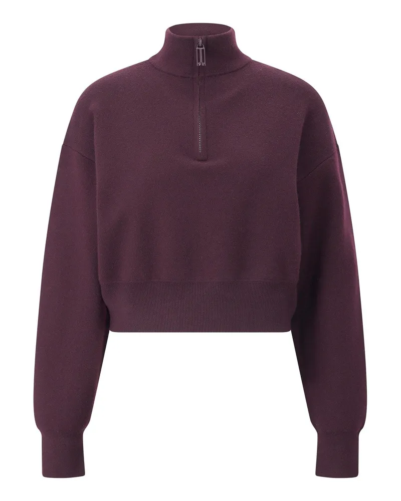 Victoria Beckham Cropped Zip-Pullover Dunkellila