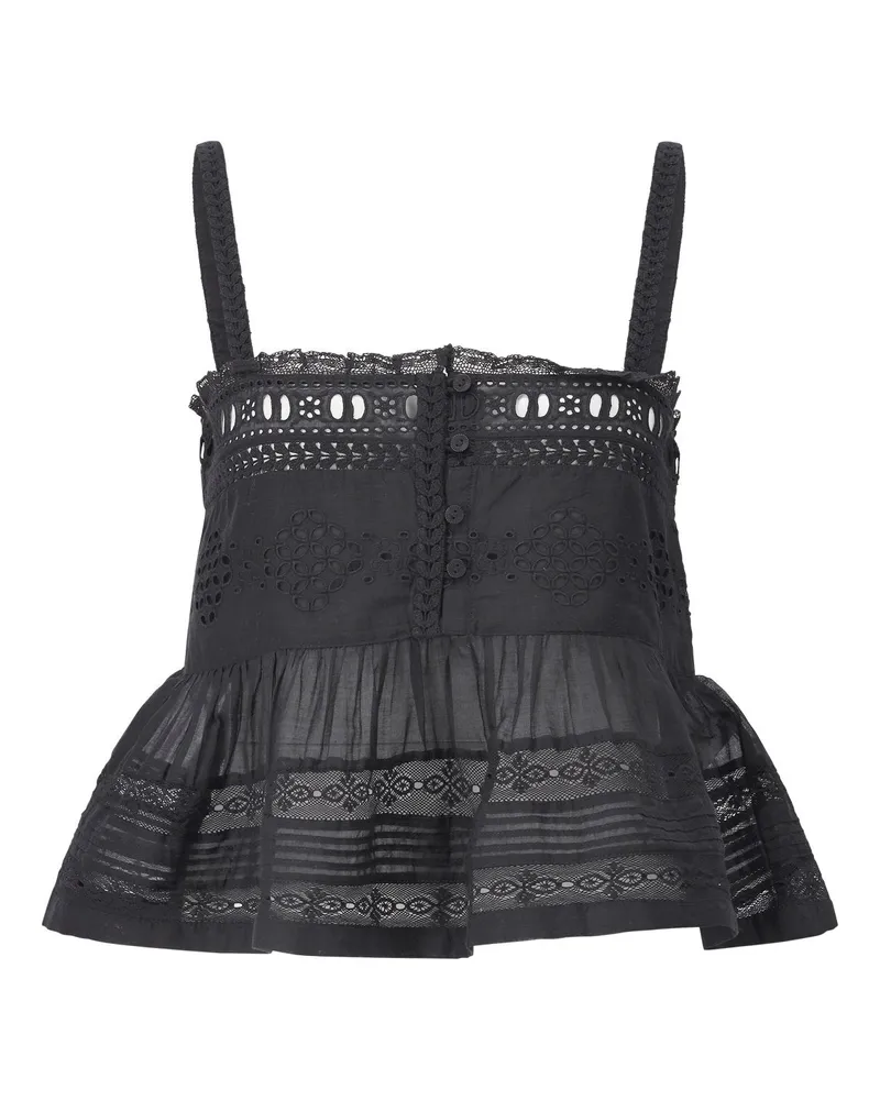 Isabel Marant Crop-Top mit Stickerei Schwarz