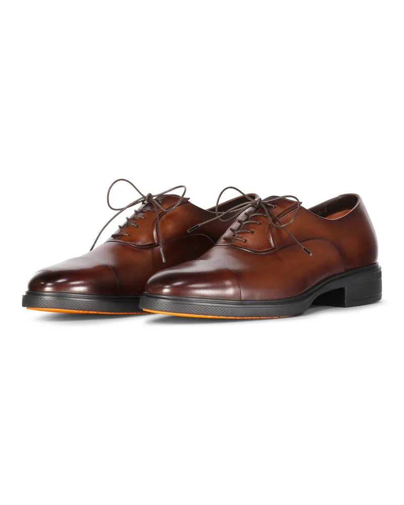 Santoni Oxfords Easy aus Leder Braun