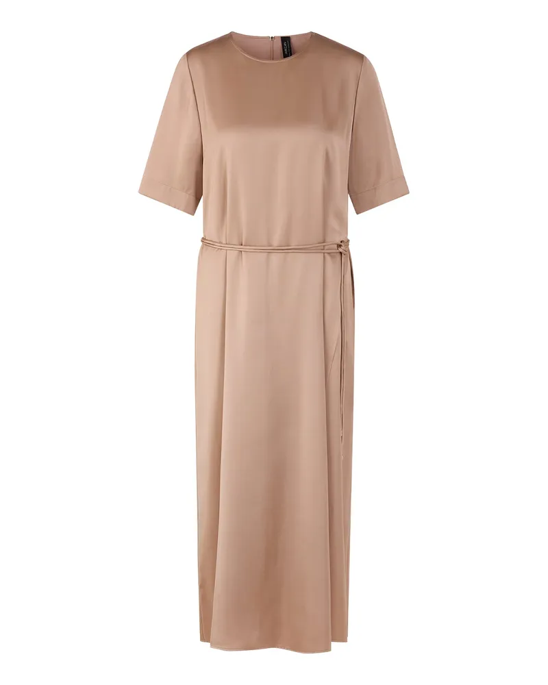 Marc Cain Midikleid aus Satin Hellbraun
