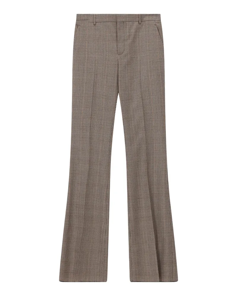 Saint Laurent Ausgestellte Hose aus Wolle Braun