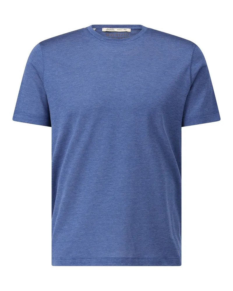 Maurizio Baldassari T-Shirt mit Seide Blau