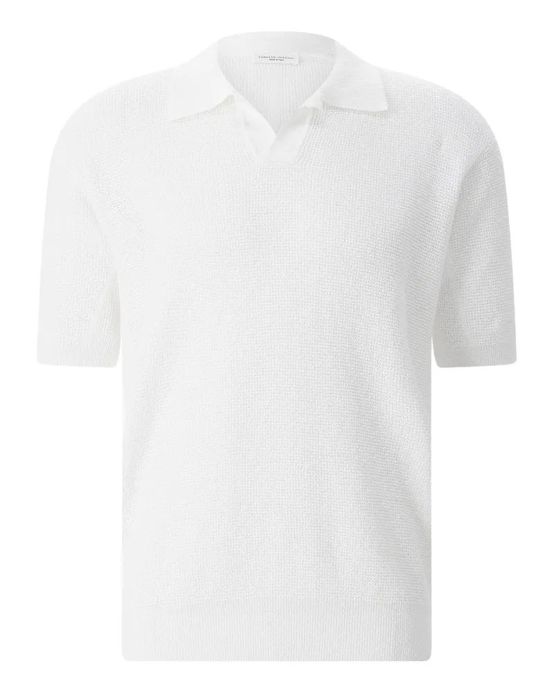 Roberto Collina Poloshirt aus Leinenmix Weiß