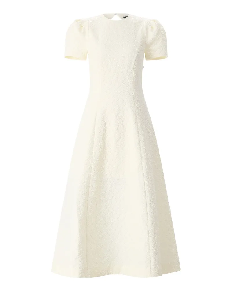 ROTATE Birger Christensen Midikleid mit Muster Creme