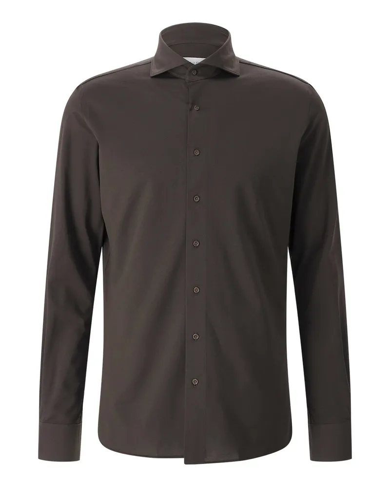Profuomo Slim-Fit Hemd Dunkelbraun
