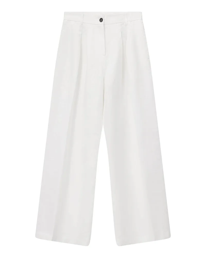 Massimo Alba Weite Hose Karly Weiß