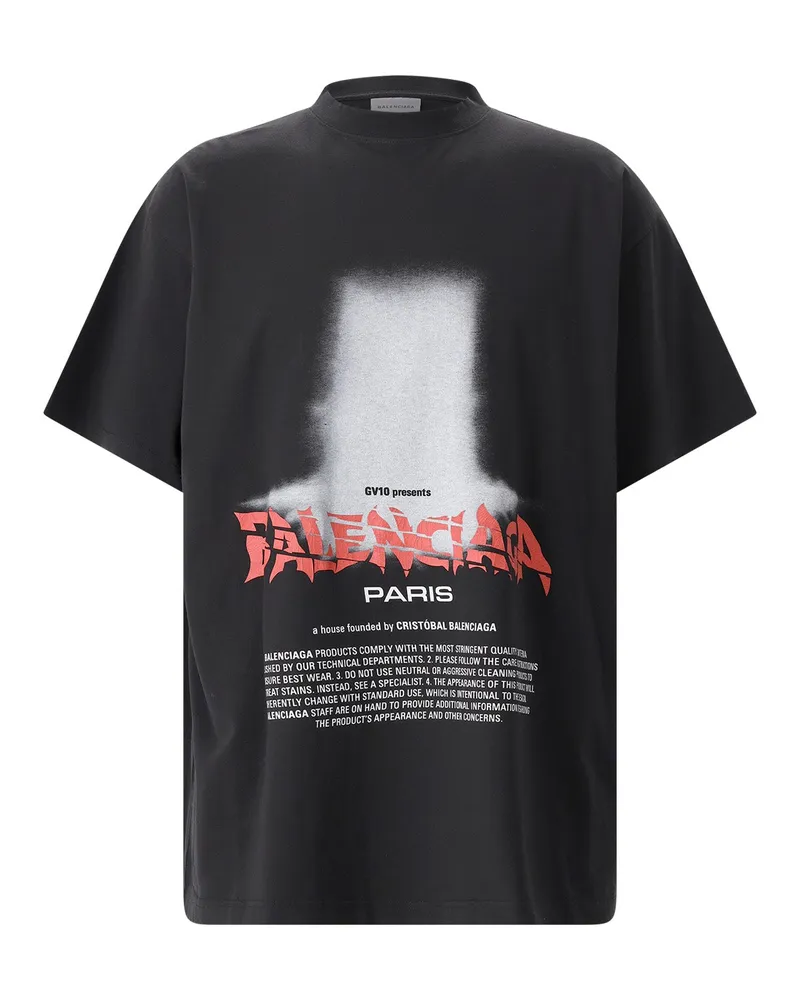 Balenciaga T-shirt aus Baumwolle Schwarz