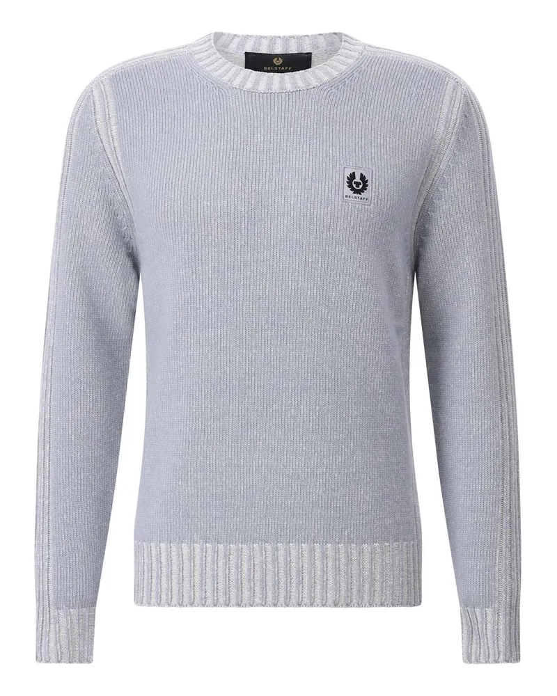 Belstaff Wollpullover mit Logopatch Hellblau