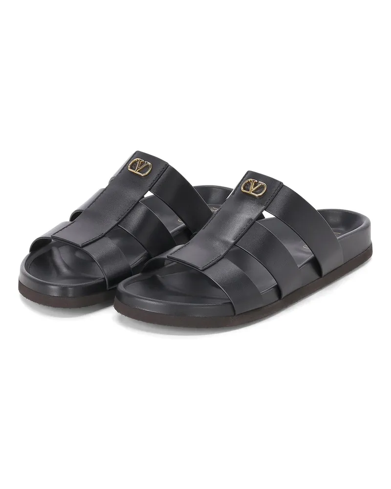 Valentino Garavani Pantoletten mit Logo Braun