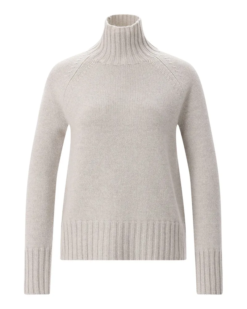 Max Mara Rollkragenpullover aus Kaschmir-Woll-Mix Beige