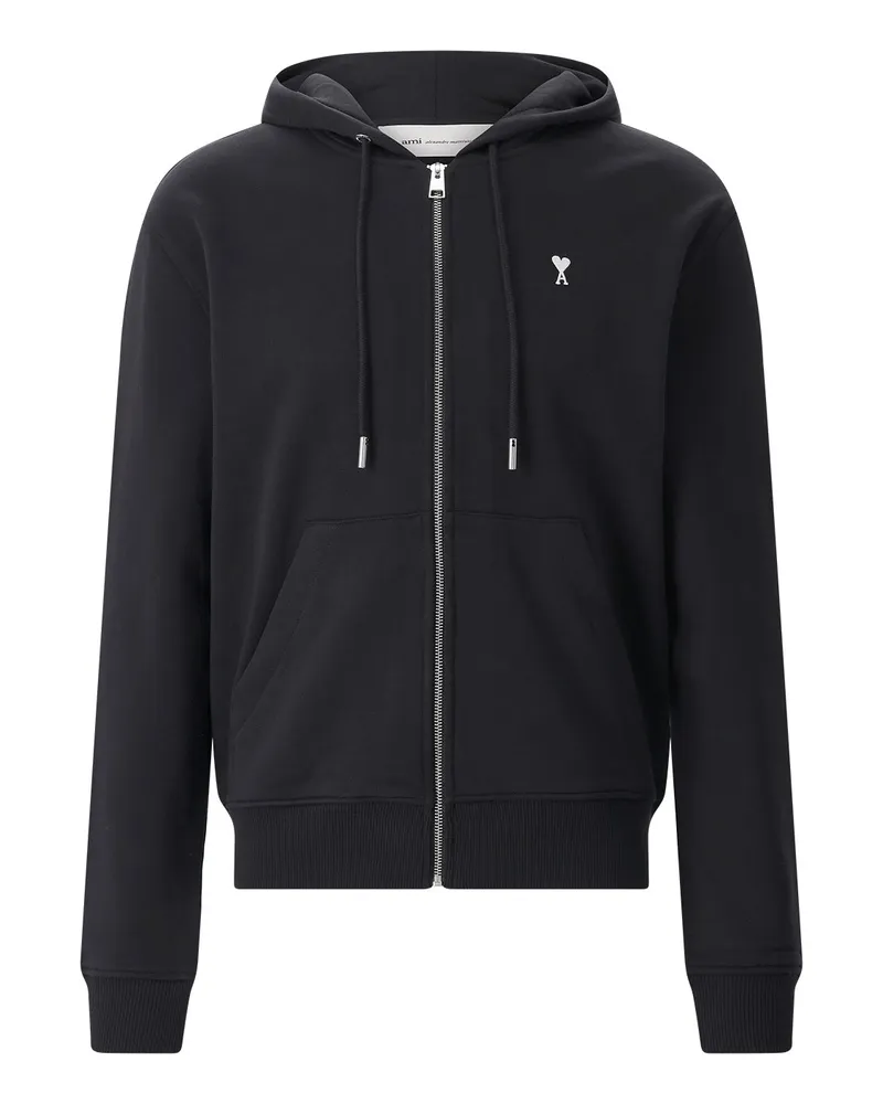 AMI Paris Sweatjacke aus Baumwolle Schwarz