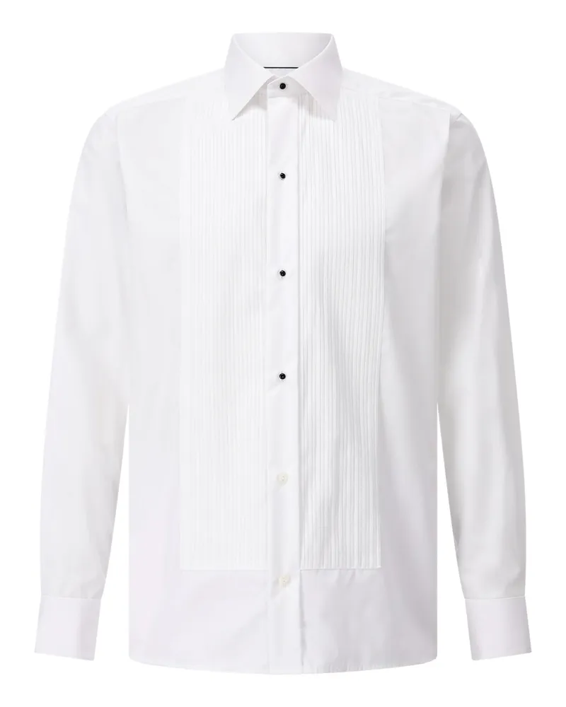 Eton Contemporary-Fit Twillhemd mit Plissee-Detail Weiß
