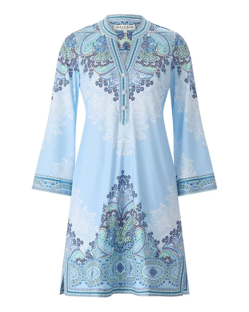 Hale Bob Minikleid mit Paisleymuster Hellblau