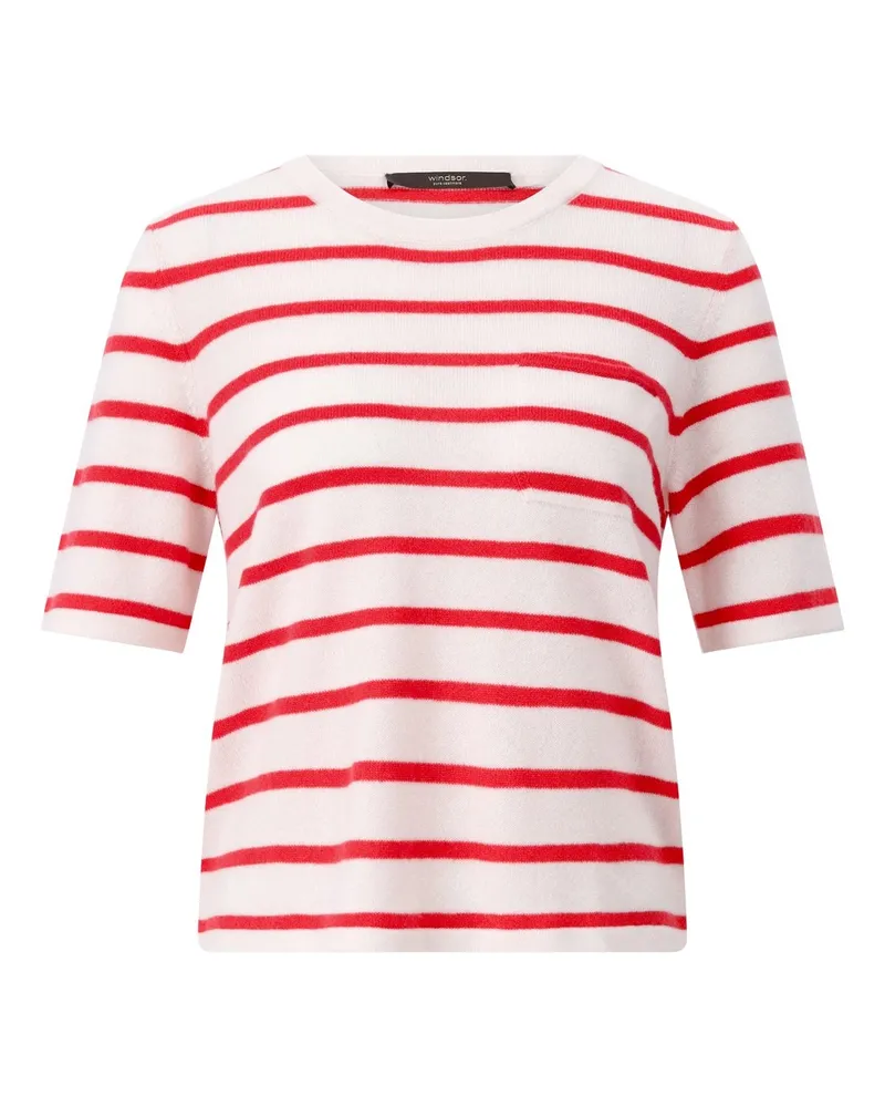 windsor. Kurzarmpullover aus Kaschmir Rot