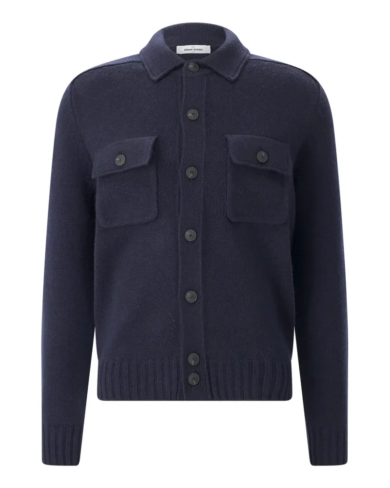 Gran Sasso Overshirt aus Schurwolle Dunkelblau