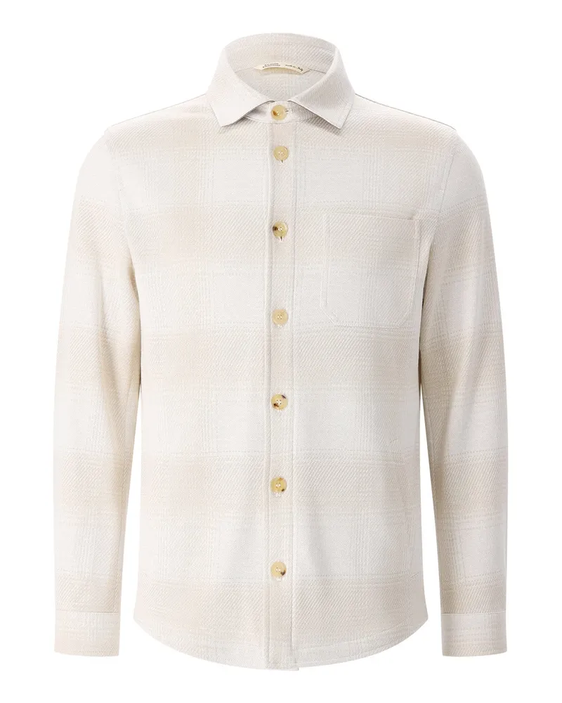 Maurizio Baldassari Overshirt aus Baumwolle, Seide & Leinen Beige