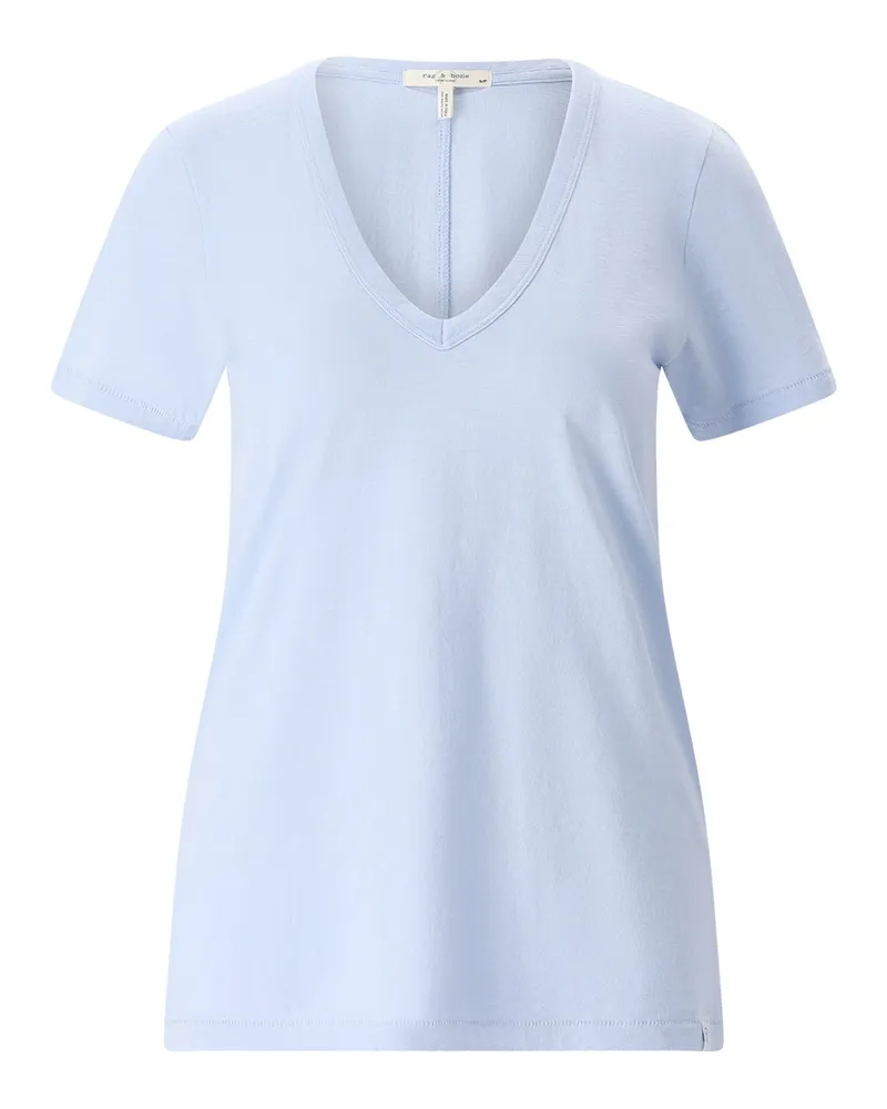 Rag & Bone T-Shirt The Slub mit V-Ausschnitt Hellblau