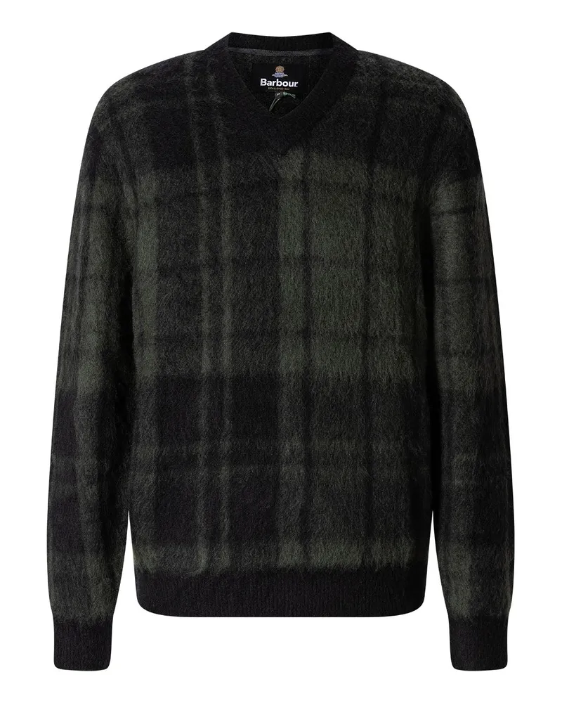Barbour Karierter Pullover Hunham Dunkelgrün