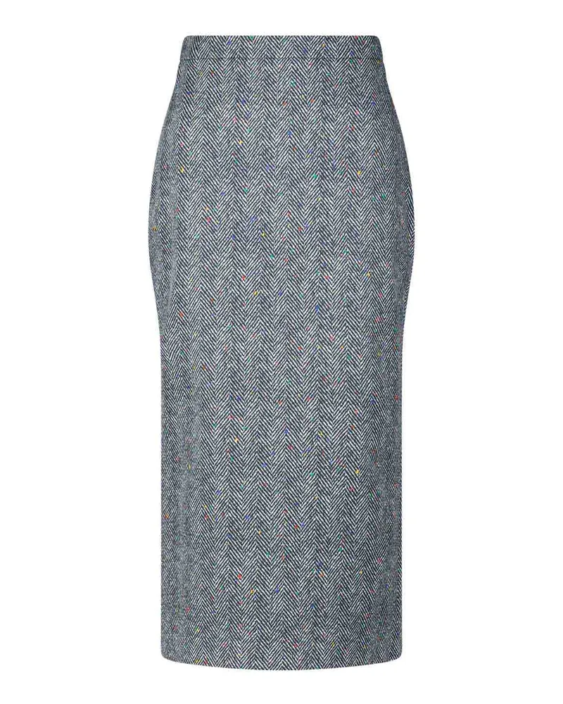 Givenchy Midi-Bleistiftrock mit Fischgrätenmuster Schwarz