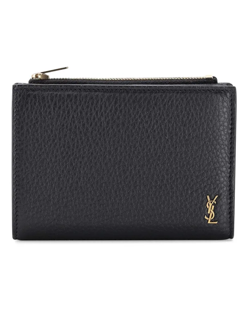 Saint Laurent Portemonnaie aus Leder Schwarz