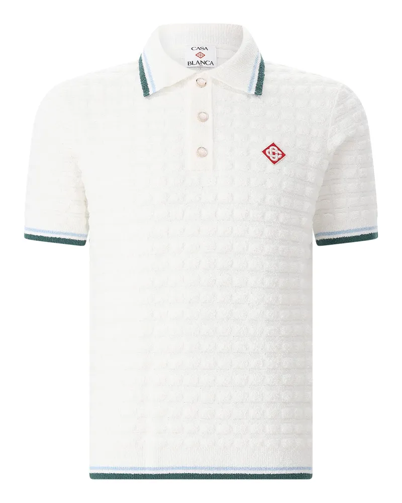 Casablanca Paris Gestricktes Poloshirt Weiß