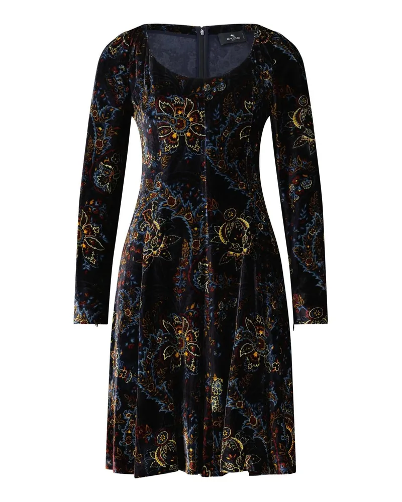 Etro Midikleid aus Samt Schwarz