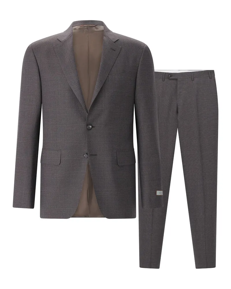 Canali Zweiteiliger Regular-Fit Anzug Kei Braun