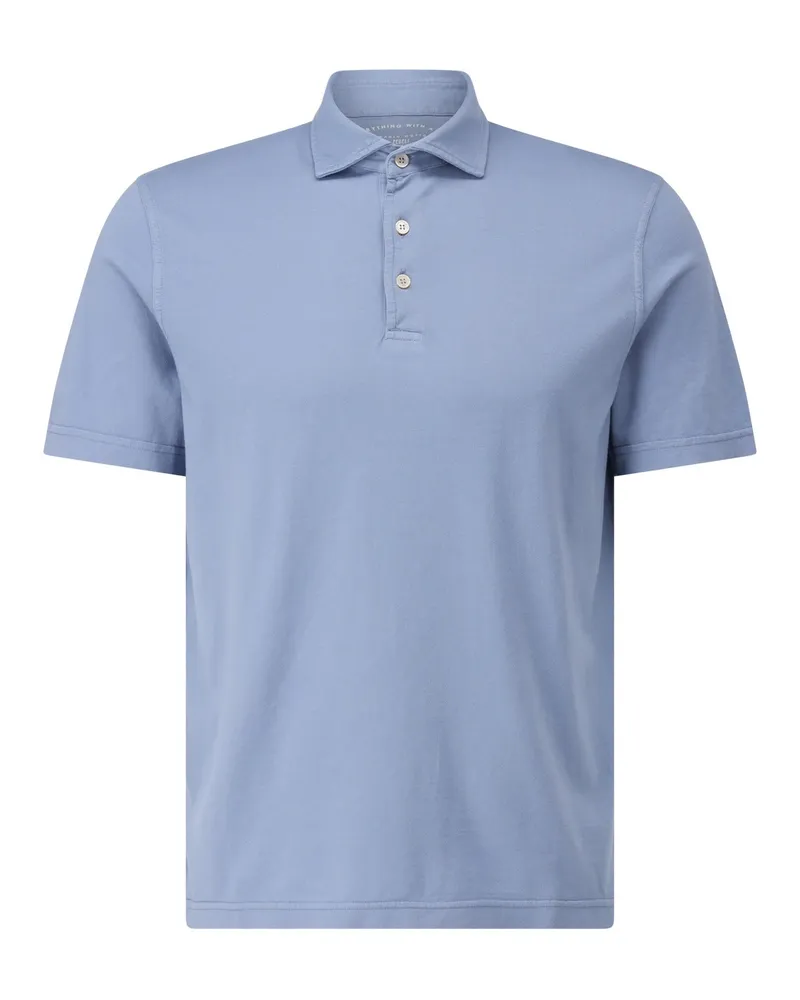 Fedeli Poloshirt aus Jersey Blau