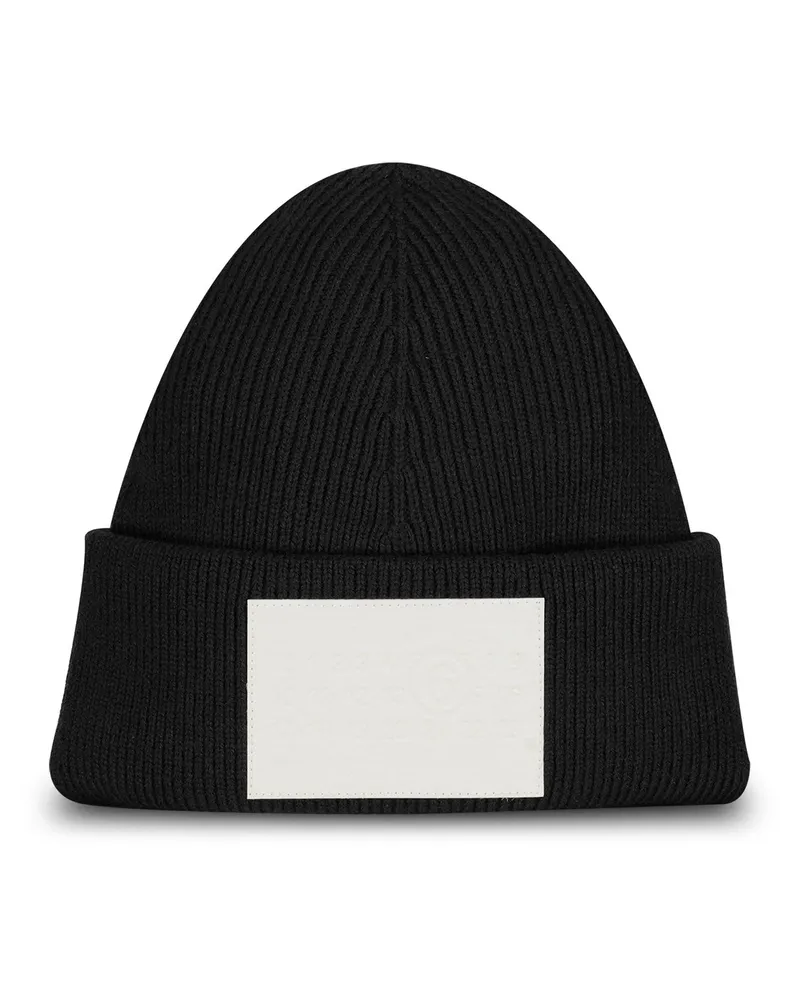 Maison Margiela Strick-Mütze aus Woll-Mix Schwarz