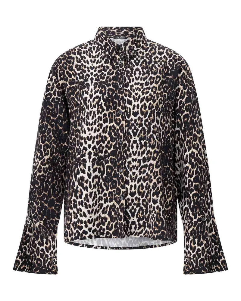 True Religion Hemdbluse mit Leoprint Braun
