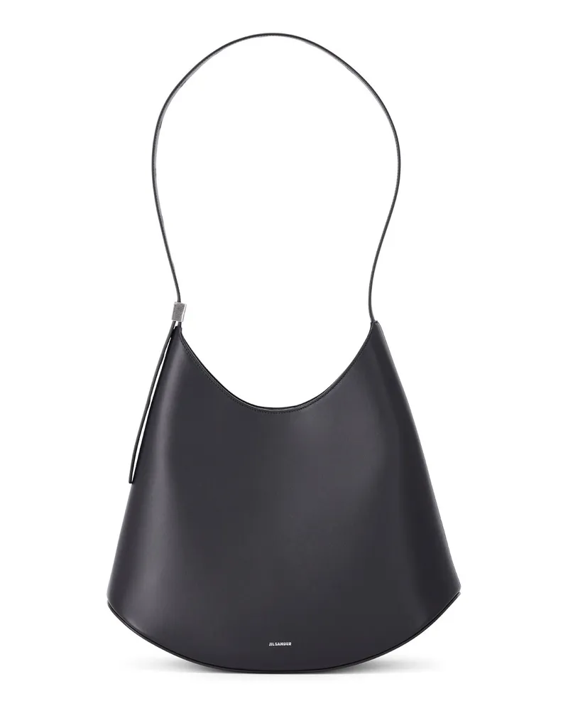 Jil Sander Schultertasche Eldorado aus Glattleder Schwarz