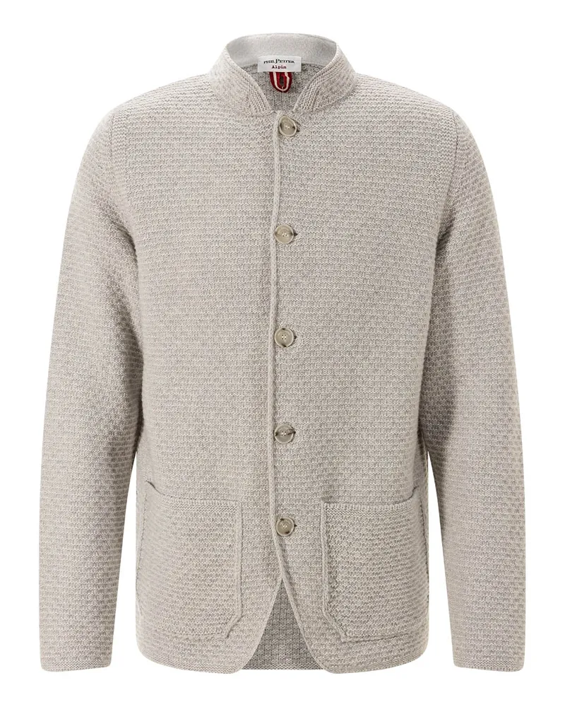 Phil Petter Strickjacke aus Woll-Mix Grau