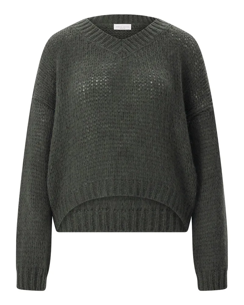 Roberto Collina Pullover aus Alpakawoll-Mix Dunkelgrün