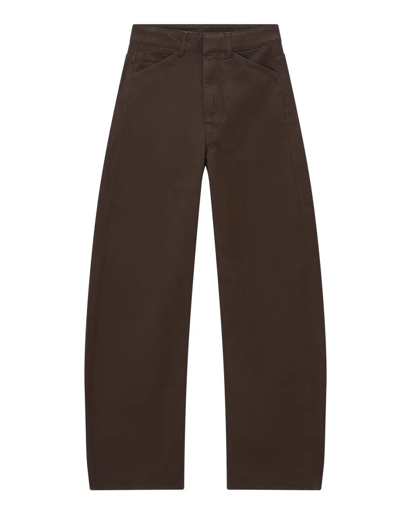 Christophe Lemaire Barrel-Fit Hose aus Baumwolle Braun