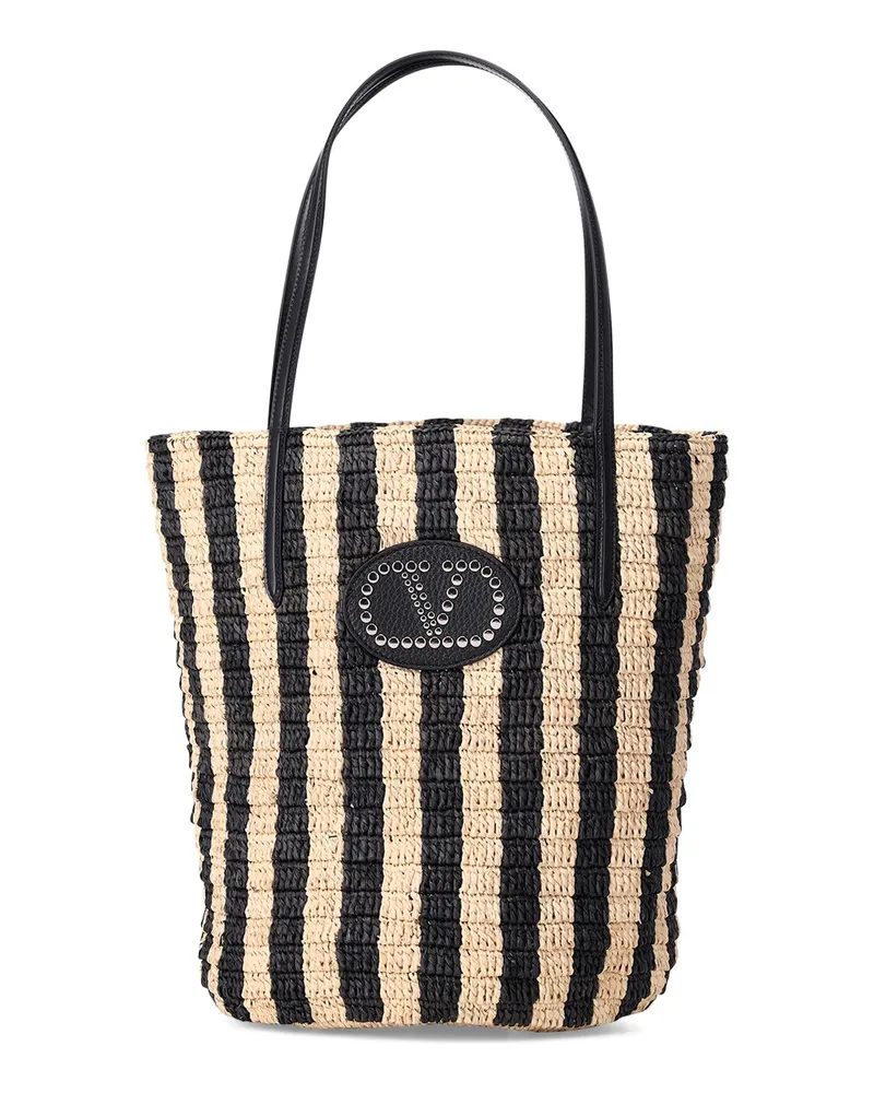 Valentino Garavani Handtasche aus Raffia Schwarz