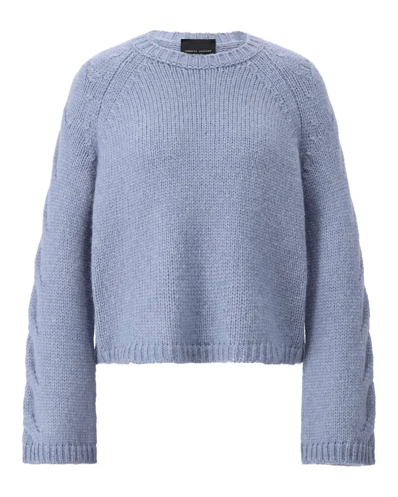 Roberto Collina Strickpullover mit Rundhalsausschnitt Blau