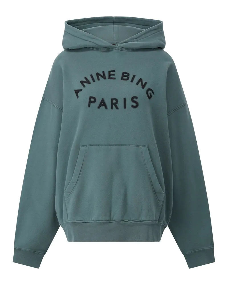 Anine Bing Hoodie Harvey mit Logo Grün