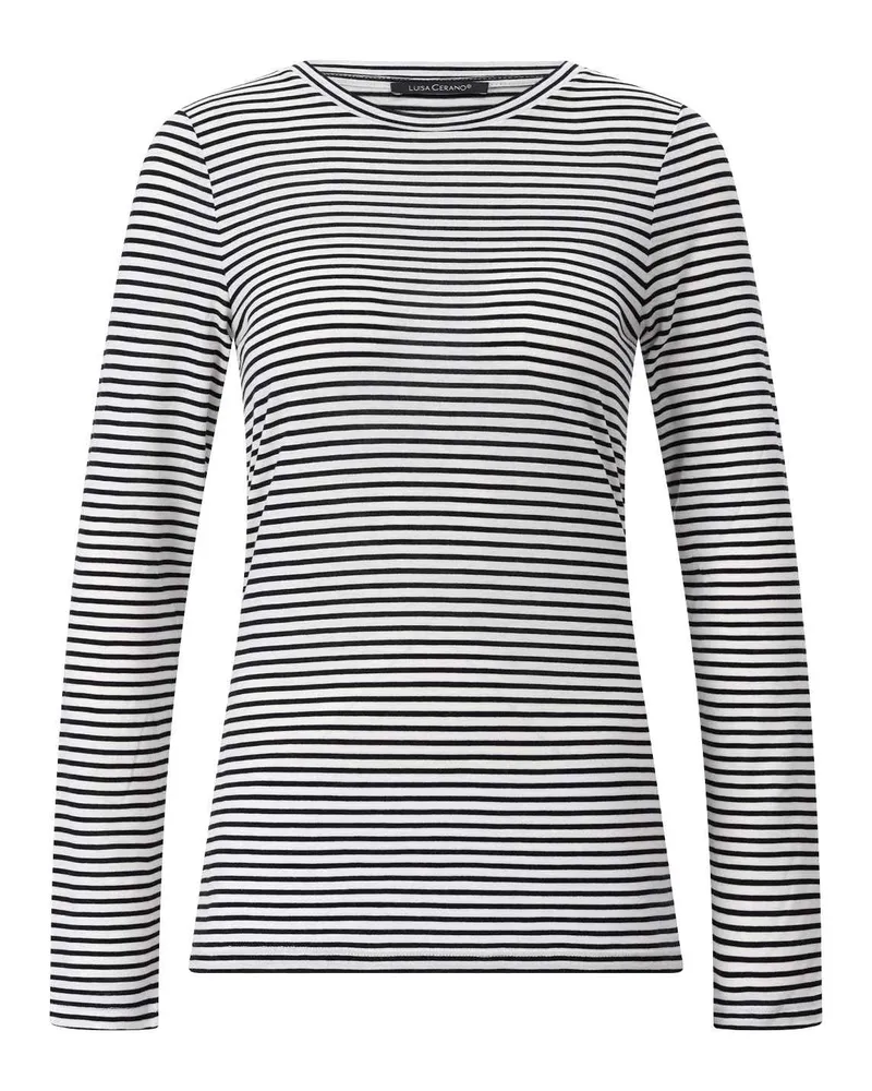 Luisa Cerano Gestreiftes Langarmshirt Weiß