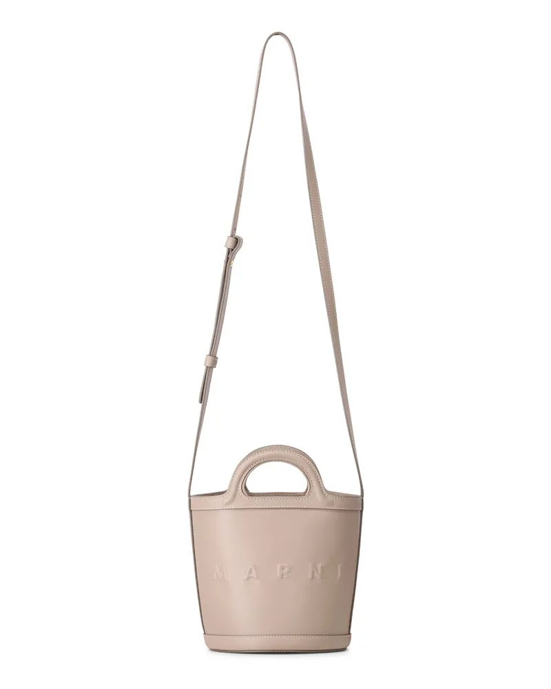 Marni Beuteltasche aus Leder mit Logo Braun