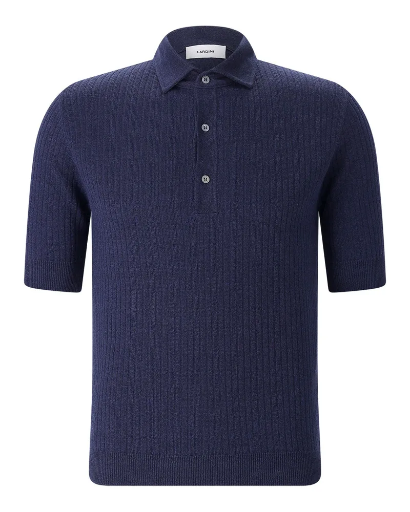 LARDINI Poloshirt aus Leinenmix Dunkelblau